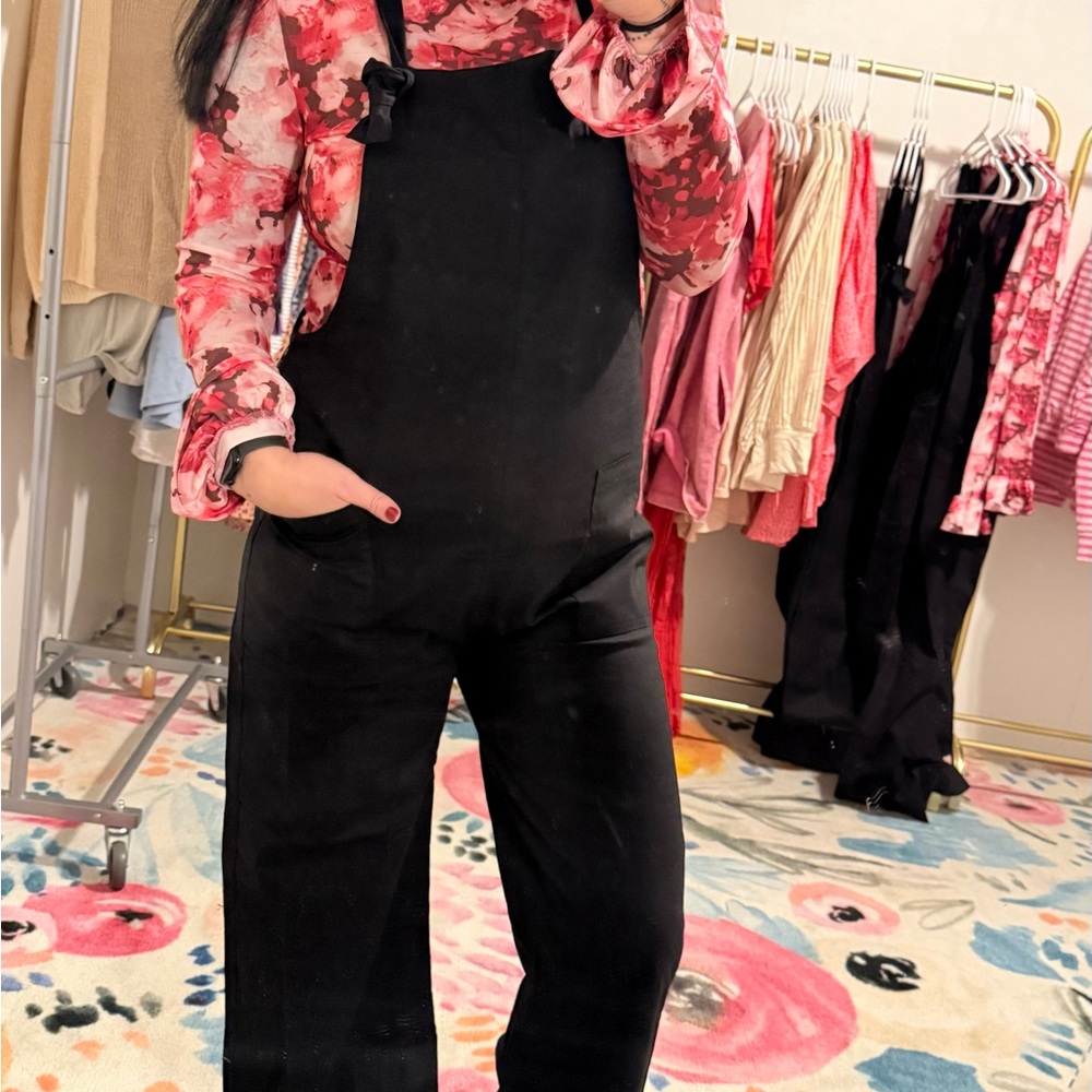 Elegant Black Women's Denim Overalls